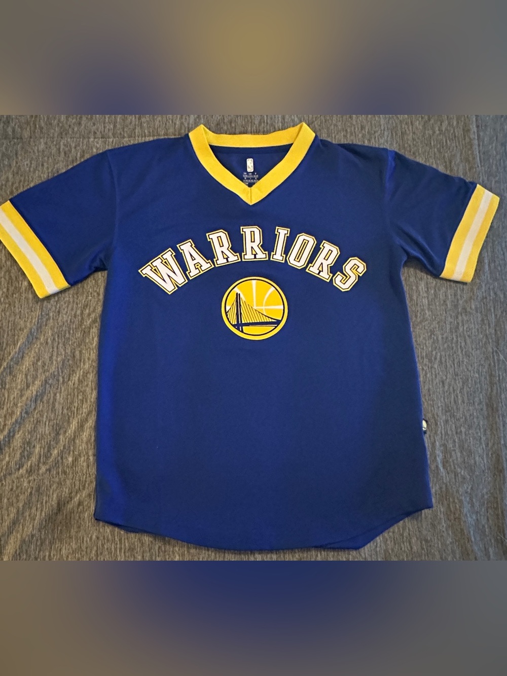 NBA Golden State Warriors Blue & Yellow V-Neck Kids Jersey Tee Curry #30